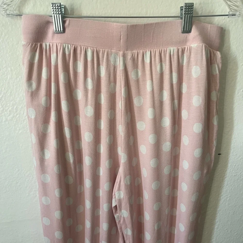 ✨kate spade Light Pink & White Polka Dot Drawstring Lounge Pants - Picture 8 of 8